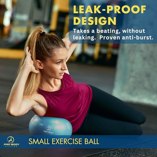 ProBody Pilates Small Exercise Ball - 9 Inch Workout Ball for Stability, Barre, Yoga, Core & Physical Therapy - color: Teal