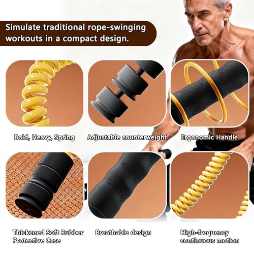 DUROTAN Ropeless Battle Ropes,Adjustable Weight Battle Rope | Anti-Slip Ergonomic Handles for Home Gym & Outdoor,HIIT and Low-Impact Aerobic Training for Men & Women