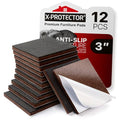 X-PROTECTOR Non Slip Furniture Pads – 12 Premium Furniture Grippers 3"! Best SelfAdhesive Rubber Feet Furniture Feet – Ideal Non Skid Furniture Pad Floor Protectors – Keep Furniture in Place! - size: 3 inch 12 Square