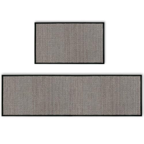 Artoid Mode Washable Non-Skid Kitchen Rugs and Mats Set of 2, Rubber Backing Home Decor Kitchen Mats for Floor Front of Sink Black - 17x29 and 17x60 Inch - color: Black, size: 17" x 29" /17" x 60"