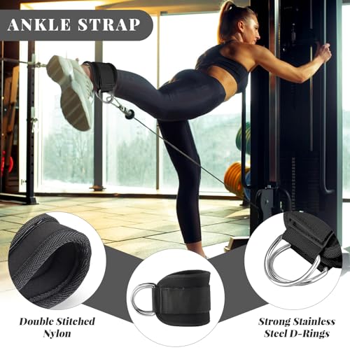 Barbell Pad Set,10 Pcs Barbell Pads for Hip Thrust Squat & Lunges Support,with 2 Workout Ankle Straps, 2 Gym Straps Weight Lifting, 2 Gym Gloves, Resistance Band, Olympic Bar Pad,Carry Bag - color: Black, size: Medium-Glove