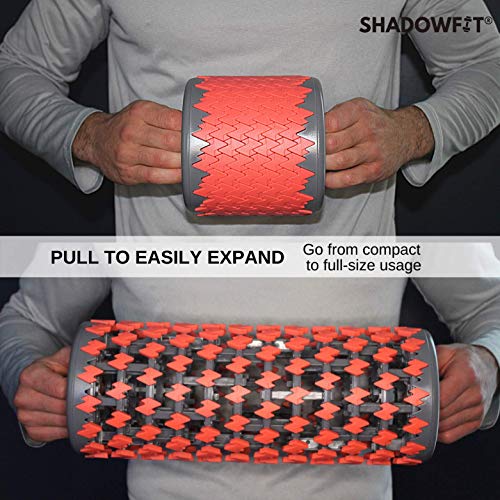 Adjustable Shadowfit Foam Roller Equipment for Sore Muscle, Tissues ∣ Massage Rollers for Maximum Tension Relief ∣ High Density Foam for Deep Tissue Pain Relief, Thigh, Arms (Red) - color: Red