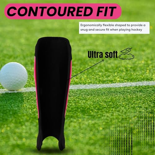 Osaka Field Hockey Shin Guards, Elite Protection, Lightweight, Breathable, Comfort Fit - Pink - size: Medium
