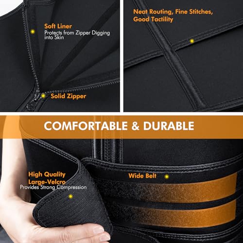 A+ Choice Sauna Vest Waist Trainer for Men - Mens Sauna Suit Double Sweat Belt Body Shaper for Gym Workout Exercise - size: 1XL (Waist36"-38")