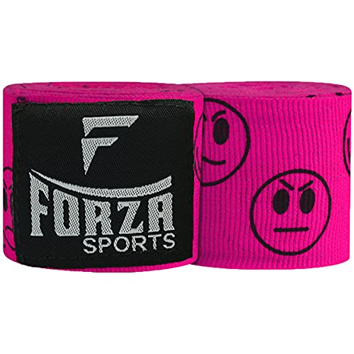 Forza Sports 180" Mexican Style Boxing and MMA Handwraps - color: Smileys Hot Pink