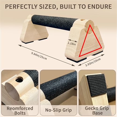 Parallettes Bars, Wooden Push Up Bars with Wrist Wraps for Men & Women, Handstand Training Bars for Home Gym, Non-Slip Calisthenics Equipment, 440lbs Durable Floor Push Up Handles - size: 25cm