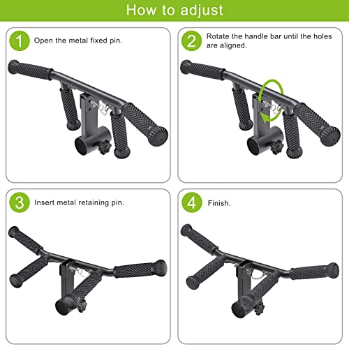 SELEWARE V Bar & T Bar Landmine Handle Attachment for 2" Barbell Bar, Solid Multi-Grip Landmine Handle T Row Attachment with Non-Slip Rubber Handle, Fits 2" Olympic Bars Strength Training Bars - color: Adjustable T Bar W/ Convex Rubber Handle
