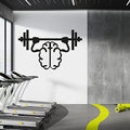 Funny Gym Fitness Wall Decals with Animated Brain Lifting Barbell - Fitness and Bodybuilding Decal for Home and Business - Gym and Fitness Stickers for Walls - color: Dec 24