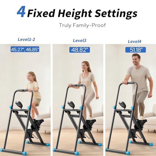 ZCMHAXJ Foldable Stair Stepper for Home, Adjustable Stair Climber with 4 Heights & 3 Angles, Compact Folding Vertical Stair Master for Exercise at Home for Full-Body Workout - color: Black