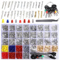950Pcs Connector Pins Kit Crimped Terminal Automotive Electrical | 1/1.5/1.8/2.2/2.3/2.5/2.8/3.5mm Male Female Wire Seals Removal Tool Motorcycle ATV Non-Insulated Plug Crimp Set
