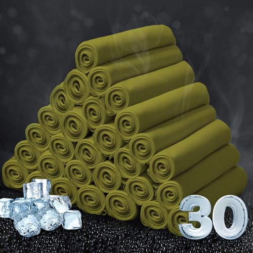 Honoson Cooling Towel Bulk - Neck & Face Cool Chilly Towels Microfiber Breathable Sport Sweat Rag for Gym, Yoga, Travel, Camping, Running, Outdoor - color: Army Green, size: 32"x12"