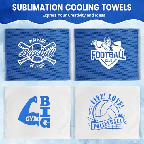 Hosuly 100 Pack Cooling Towels, 40"x12" Cooling Towels for Neck and Face Breathable Soft Chilly Sweat Rag Microfiber Sport Rags for Gym Yoga Golf Running - color: Dark Blue and White