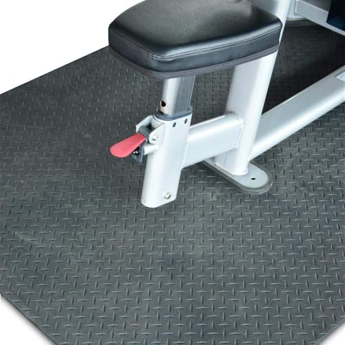 Body-Solid Heavy Duty Rubber Floor Mat (RF546) for Use on Carpet, Hardwood Floors, Concrete & More, Perfect for Treadmills, Bikes, Yoga & Other Home Gym Exercise Equipments, 4' X 6', 1/2" Thick