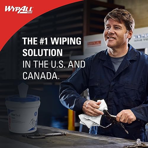 WypAll PowerClean WetTask Wipes for Solvents System (06006), Center-Pull, White, Refill Only (275 Sheets/Roll, 2 Rolls, 550 Sheet Total)