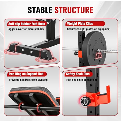 MAIDOMA Foldable 1500LBS 8 IN 1 Olympic Weight Bench Set with Squat Rack, Leg Extension/Curl & Preacher Curl, Adjustable Bench Press Set with Safety Bar Catches for Home Gym Full Body Workout