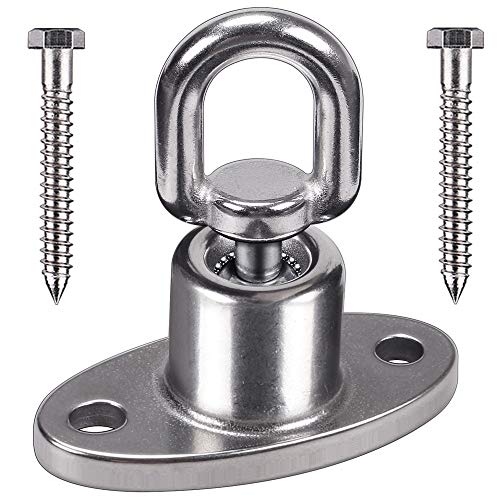 SELEWARE Silent Ball Bearing Swing Hangers, Heavy Duty 360° Rotate Swing Swivel Hook for Wooden Playground Yoga Hammock Chair Rope Punching Bag Porch Tire Web Swing Sets, 1200 Capacity - color: Ball Bearing Swing Hanger, 1 Pack
