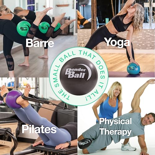 The Original 9" Pilates Core Fitness Small Exercise Ball | Workout Equipment for Abs, Core, Back, and Physical Therapy, Easy to Carry and Store - color: Black