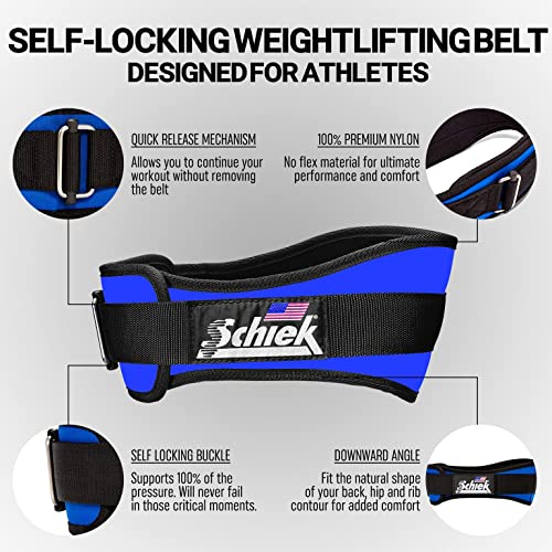 Schiek Sports 2006 Nylon 6" Weight Lifting Belt - Support Belt for Power Lifting - color: Navy, size: X-Large