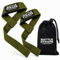 Battle Bunker Lifting Wrist Straps for Weightlifting - Deadlifts & Pull-Ups | Improve grip strength during strength training.Reduce wrist pain with these cotton lifting straps,gym straps for men & women - color: OD Green