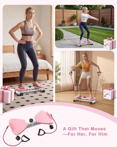 Waist Twister Machine Exercise, 326 lbs Ab Twister Board for Exercise, Home Gym, Balance Training & Fat Burning, Noiseless Workout Equipment for Women & Men - Twist Exercise Machine - color: Pink