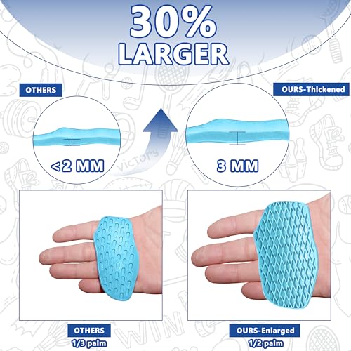 Large Anti-Slip Gym Workout Grips for WeightLifting,Silicone Hand Protector | Gym Towel,Storage Case,Ergonomic Rubber Gym Gloves for Men Women,Gym Hand Palm Protection Pads for Dumbbell,Barbell,Rypt - color: Blue