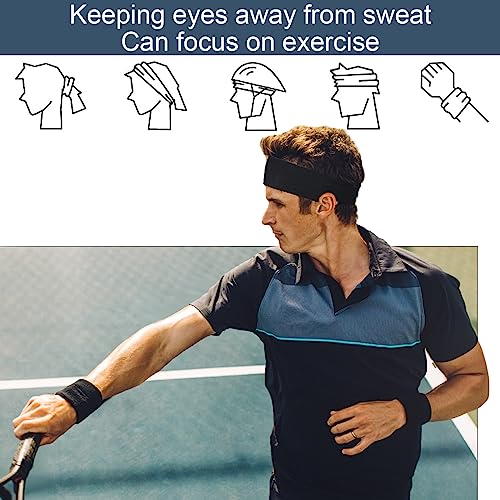 Foaincore 16 Pcs Sports Headbands for Men Sweatbands for Women Workout Stretchy Non Slip Hair Band Sweat Wicking Running Headband for Cycling Hiking Yoga Ice Hockey - style: Multi Styles