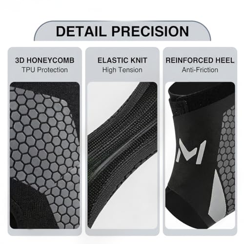 2-Pack Ankle Brace for Men & Women, Adjustable Figure-8 Stabilizer with Straps for Basketball, Volleyball & Running, Compression Sleeve for Sprained Ankle, Plantar Fasciitis & Tendonitis Relief