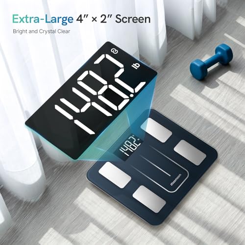 Smart Scale for Body Weight, 550 lb/ 250 kg High Capacity Large Platform Bathroom Scale with 4” x 2” LED Display, Body Composition Scale with 20 Metrics, App Sync, 350 * 300 mm