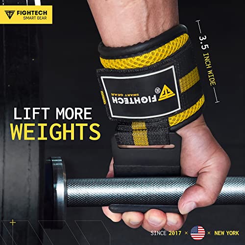 Premium Weight Lifting Hooks (Pair) - Heavy Duty Hand Grip and Wrist Straps Support - 9 mm Neoprene Padded for Deadlifts, Pull Ups, and Shrugs - Durable Workout Accessories for Men and Women - color: YELLOW