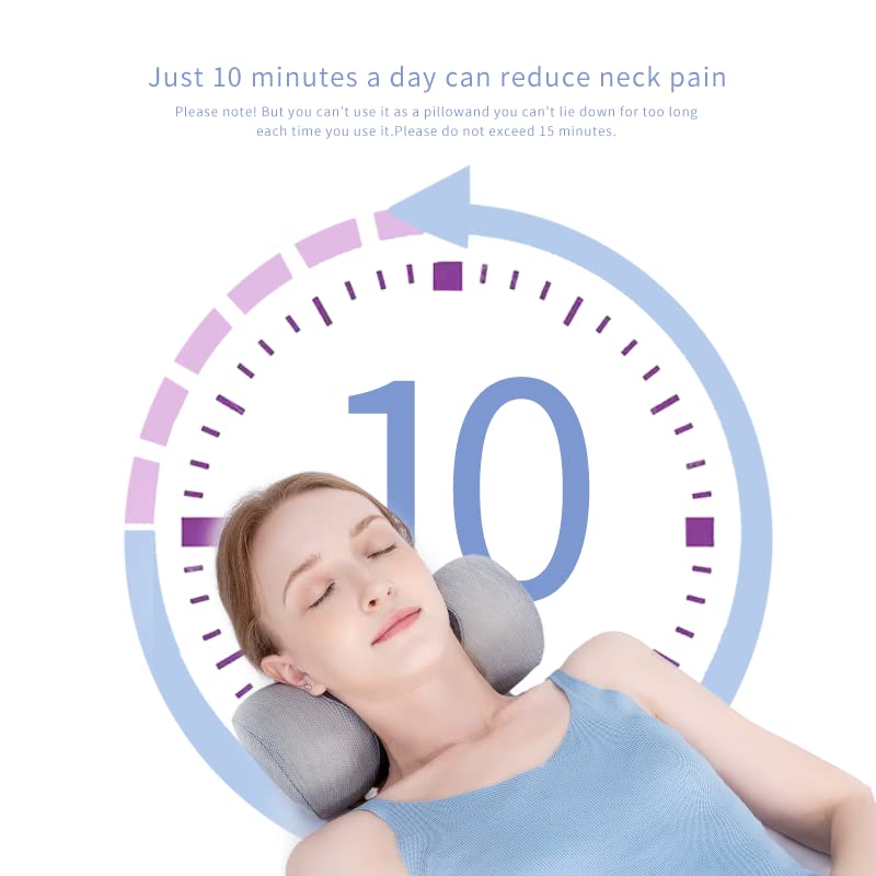 Bespilow Cervical Neck Traction Pillow for Pain Relief - 30 Min Daily Stretcher & Relaxer - Dual-Layer Memory Foam Neck Roll for Back Sleeping - Small Orthopedic Bolster with Cooling Cover - color: 1 Pillow +1 Pillowcase (Pink)