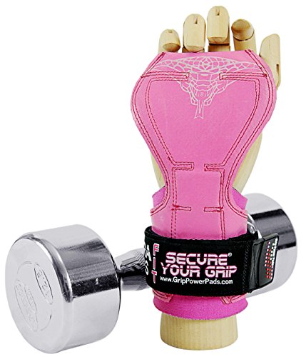 Cobra Grips Weight Lifting Gloves with Adjustable Neoprene Padded Wrist Wraps - Heavy Duty Alternative to Power Lifting Hooks for Deadlifts - color: FIT Pink Rubber, size: 4.25 - 7.0"