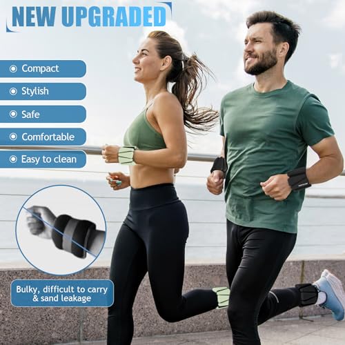 BECOJADDE Ankle Weights Set of 2 (1 lb/2 lb/3 lb Each) Adjustable Wrist Weights for Women Men Wearable Arm Leg Weight for Pilates, Running, Walking, Workout, Yoga - color: Black, size: 2 Lb Pair (1 Lb Each)
