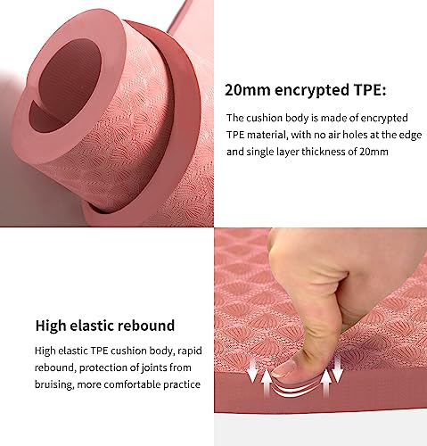 nuveti Large Exercise Mat - 15mm/20mm/30mm Thick Yoga Mat | Workout Mat for Fitness, Yoga, Pilates, Stretching & Floor Exercises for Women & Men with Free Carrying Bag - color: Pink, size: 183X80X20MM