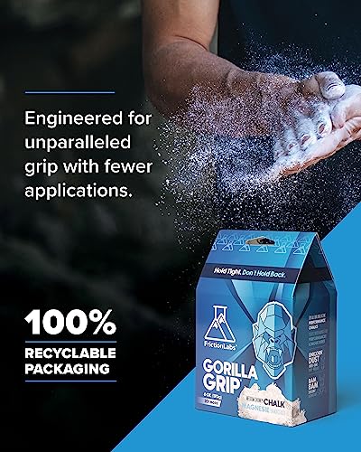 Friction Labs Premium Loose Climbing Chalk - High-Performance Hand Chalk with Superior Grip for Bouldering, Climbing, Weightlifting & More - Long Lasting & Skin Friendly Powdered Chalk - size: 12 oz/340 g - Loose Chalk, style: Chunky Texture - Gorilla Gri