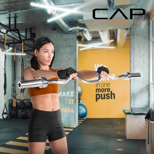 CAP 48" Olympic Super Curl Bar | Heavy Duty Solid Steel, 500 lb Capacity - color: Chrome, style: Classic