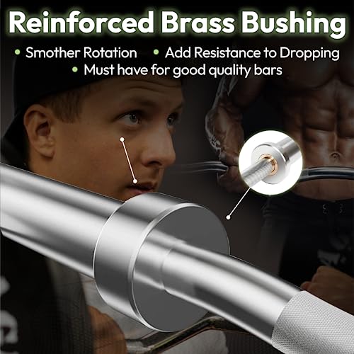 Rage Fitness EZ Curl Bar – 47 Inch, 2 inch | 17lbs Alloy Steel with Chrome Finish & Nylon Bushings with 400lbs Max Capacity – Home Gym Curling Bars for Weightlifting Other Upper & Lower Body Movements