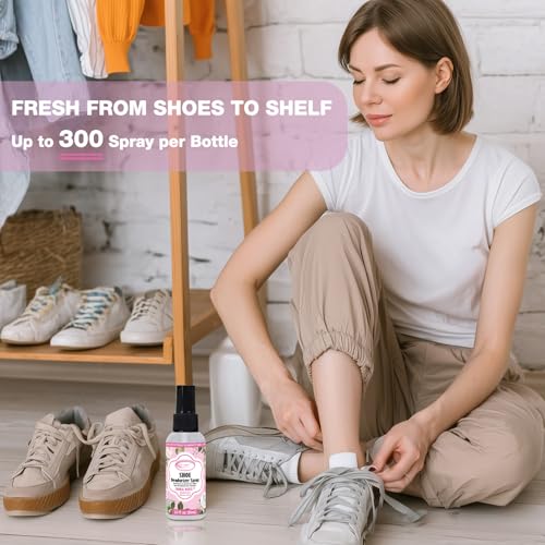 Air Jungles Shoe Deodorizer Spray 2 Oz 2-Pack, Flora Bliss Odor Eliminator | Travel Size, Up To 300 Sprays Each, Smell Remover Footwear Freshener For Sneaker, Boot, Locker & Gym Bag