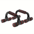 Holiday Gift Home Workout Equipment Push Up Bars - Universal Blue/Red/Green Pushup Rod with Cushioned Foam Grip & Non-slip Design - color: Red and black