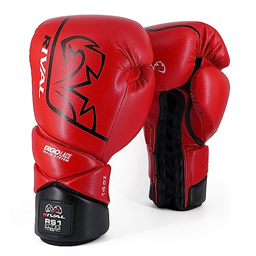 RIVAL Boxing RS1 2.0 Ultra Pro Sparring Gloves, Lace-up Closure - Super-Resistant Microfiber, Soft Inner Lining, and High-Density Padding - color: Red, size: 18 oz.