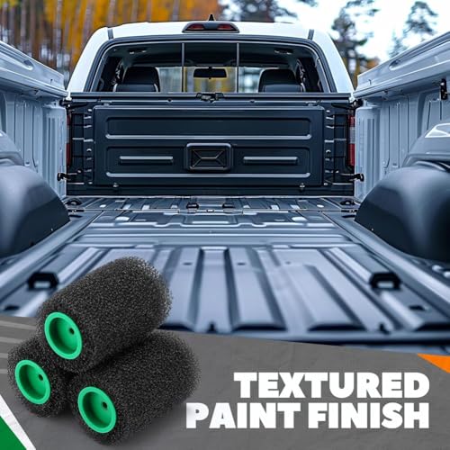 9 Pcs Textured Paint Roller Kit, 4 Inch Bed Liner Roller Covers with Frame for Truck Coatings and Non-Slip Surfaces