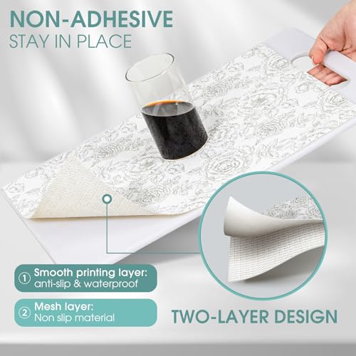 Drawer and Shelf Liner, Non-Slip Kitchen Cabinet Liners Non-Adhesive Thick Strong Grip Waterproof Washable Mats Protect Dresser Shelves Cupboard Bathroom Cabinets, Rose, 12 in X 10 FT - color: Rose, size: 11.8"W x 118"L
