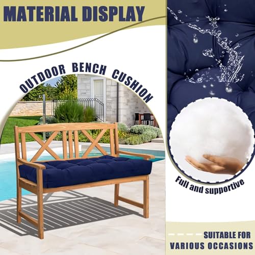 40x20in Outdoor Bench Cushion Waterproof Porch Swing Seat Cushions Thicken Patio Bench Seat Pad Orange - color: Orange