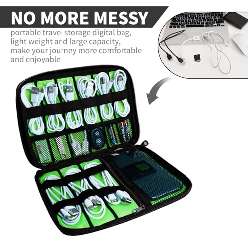 Lcsmaokin Electronics Travel Organizer,Portable Waterproof Electronic Travel Storage Bag for Small Charging Cord Storage,Charger,SD Card etc,for Travel,Business- Blue Green - color: C-Blue-Green, size: Single Layer