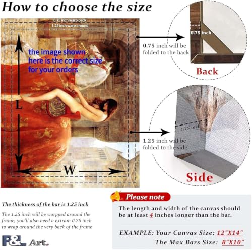 DIY Solid Wood Canvas Frame Kit with Stretch Bar - Customized Wooden Art Frames for Paintings - Easy-to-Build Canvas Stretching System - Wall Art & Oil Painting Accessories (14" x 18") - size: 14" x 18"