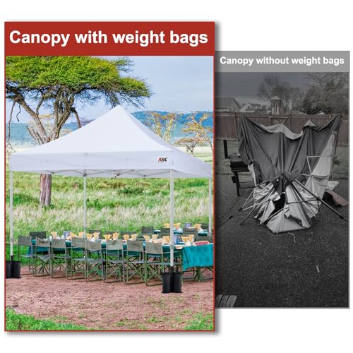 ABCCANOPY Canopy Weights 150 LBS Tent Sand Bags,4-Pack Black(No Sand) - color: Black, size: 150 LBS