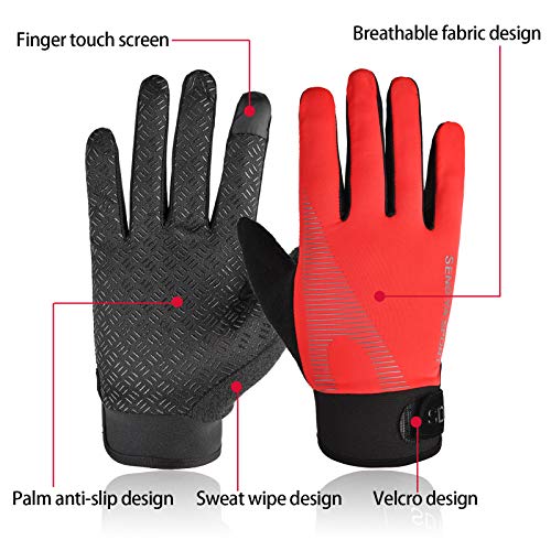 YHT Workout Gloves, Full Palm Protection & Extra Grip, Gym Fishing Fencing Gloves for Weight Lifting, Training, Fitness, Exercise (Men & Women) - color: Red, size: Medium
