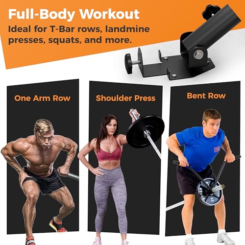 EVERSTRONG T Bar Row Attachment with V Bar Attachment Landmine Handle - 360 Swivel Landmine Attachment for Barbell for Full-Body Workout in Home Gym - Small Spaces - Deadlifts Squats Landmine Stand - style: 2" Rack/Wall Mount
