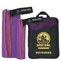 Wise Owl Outfitters Microfiber Camping Towel - Quick Dry Towel for Travel, Backpacking, Hiking, Beach, Gym & Yoga - Compact, Fast Drying & Lightweight - color: Purple, size: X-Large (30x60) + Washcloth (12x24)
