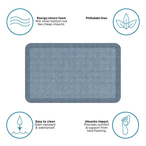 NewLife by GelPro Ergo-Foam Cushioned Anti-Fatigue Standing Kitchen Floor Mat, Padded Stain-Resistant, Waterproof, Non-Slip Comfort Padded Desk/Office Mat - 20" x 32", Tweed Hydrangea - color: Tweed Hydrangea, size: 32"L x 20"W x 0.8"Th