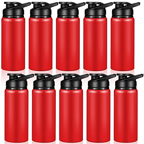 CHENGU Water Bottle Bulk 20 oz Aluminum Reusable Bottles Lightweight Snap Lid Water Cups Easy Carry Leak Proof Travel Tumbler for Gym Sports Camping Hiking Fishing - color: Red